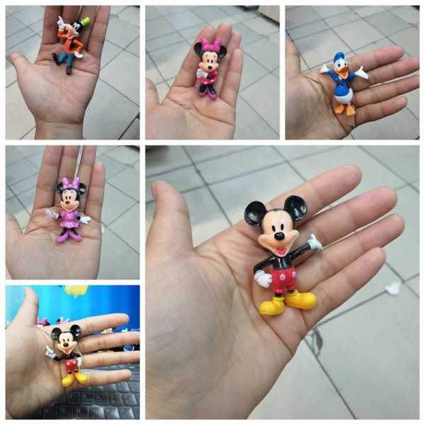 6./ sett Disney Figurer Musse Pigg Anime Figurer Barnleksaker