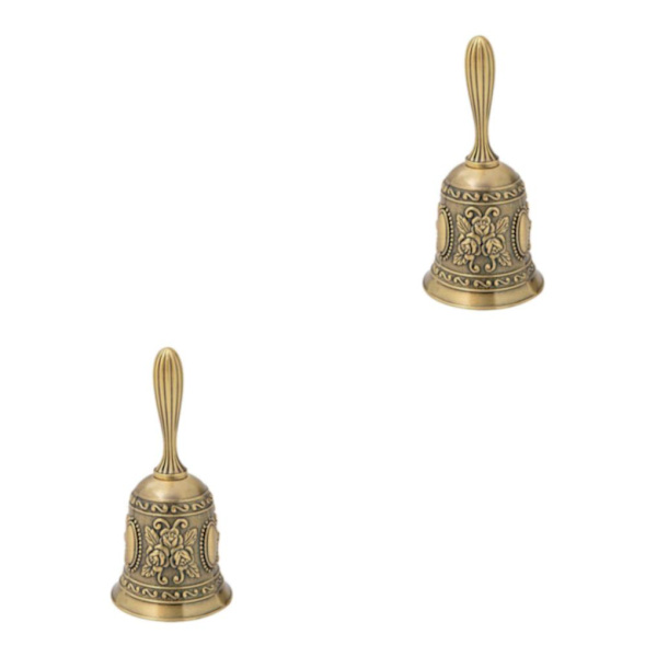 1/2/3 Käsikellon Soittokello Pöytä Laskuri Vastaanotto Ravintola Antikki Kulta 5.5x5.5x11.3CM Antique Golden 5.5x5.5x11.3CM 2Set