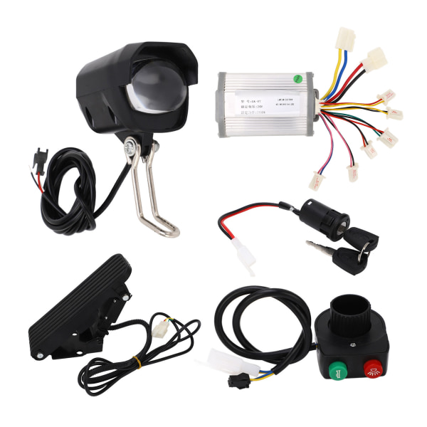 24V 1000W Motor Controller Fodpedal Forreste Lampe Lampe Switch Kit Elektrisk cykel Trehjulet cykel scooter konverteringssæt