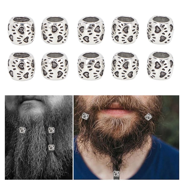 20 stk DIY skægperler retro sølvlegering hår fletning dreadlocks perler tilbehør til armbånd vedhæng halskæde