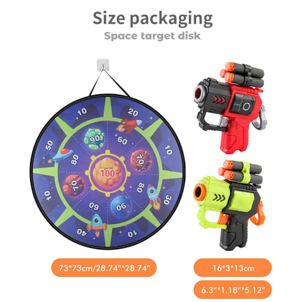 Darttavle for Barn 3 i 1 Rom Sikker Dartboard Skyteleke Innendørs Utendørs Fest Sportsspill for Gutter Jenter 0.6