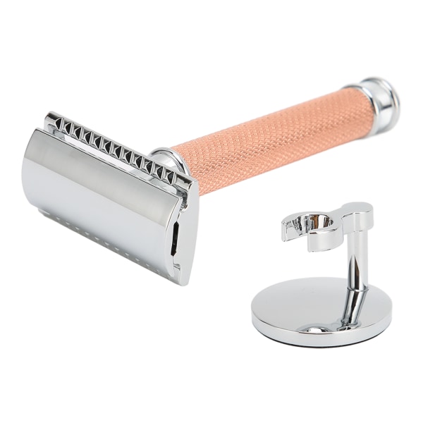 Mænds skæg barberhåndtag dobbeltkantet sikkerhedsmanuel barbering barberhåndtag med base (uden klinge)