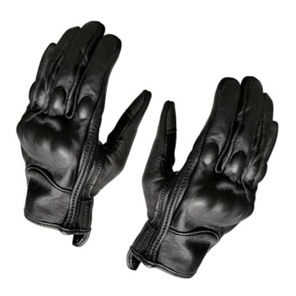 Fullfinger läderhandskar Rygg- och knogskydd Varma handskar för motorcykelcykling