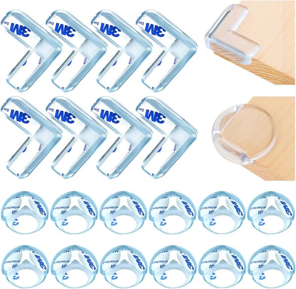 Corner protectors for tables, 20 transparent corner guards, corner protectors