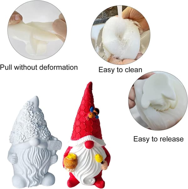 Tomte Ljus Silikonform Gjutform Dvärg Gips Silik Gnome G