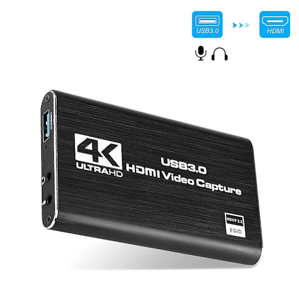 2X Video Capture Card 4K Skærmoptagelse USB3.0 1080P 60FPS Spiloptagelsesenhed.pa