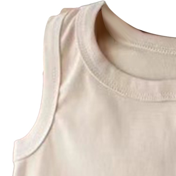 Kid Girl Crewneck Tank Top Sommer Uformell Fasjonabel Button Ermeløs skjorte Bluse til fest Rosa 120