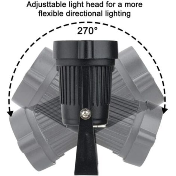 4 kpl LED Cob 5W 220V kohdevalaisimia, säädettävät puutarhavalot piikillä, ulkovalaisimet puutarhaan ja terassille (lämmin valkoinen).pa