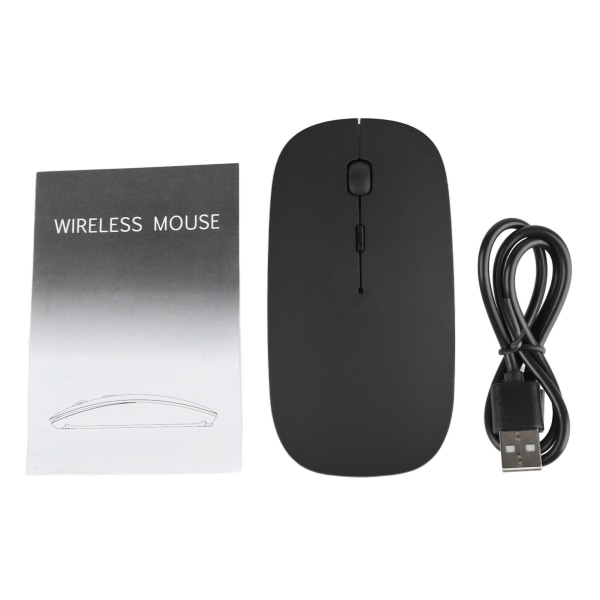 Trådløs mus Bluetooth 5.0 Stille Genopladelig Stabil Bærbar Trådløs Computermus Sort