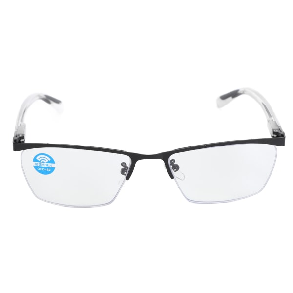 Presbyopiske læsebriller Anti Blue Ray Moderigtige High Definition Dual Focus læsebriller til ældre Sort stel Hvide ben +200