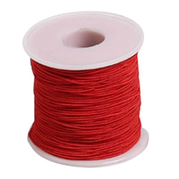 0,8 mm rød elastisk streng 328 fot lengde klippbar høystyrke armbåndsstreng Halskjedestreng for smykkefremstilling