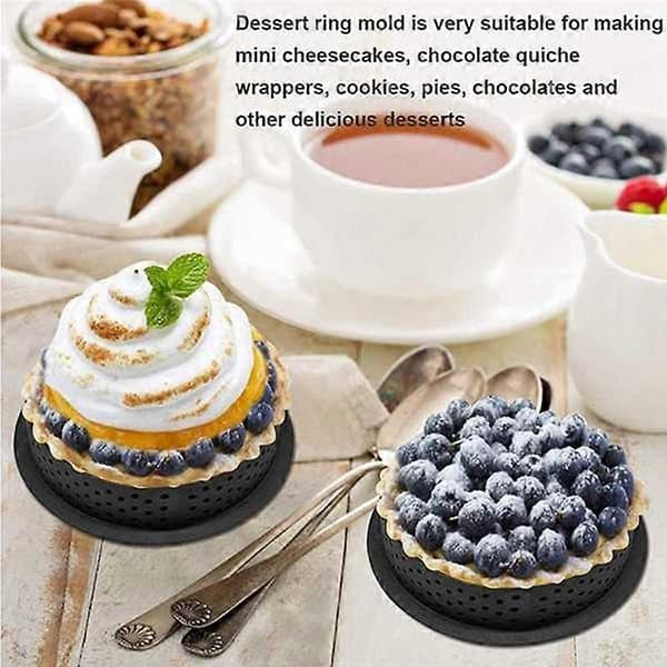 20 stk Mousse Runde Kageforme Dessert Bageværktøjer Kagedekoration Ring, Genanvendelige Runde Perforerede Plader