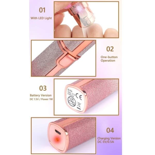 2-i-1 Uppladdningsbar Epilator Ögonbrynstrimmer—pa