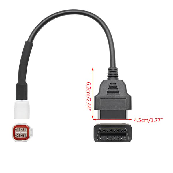 Biladapterkabelstik OBD til 4 PIN USB-interface til motorcykel