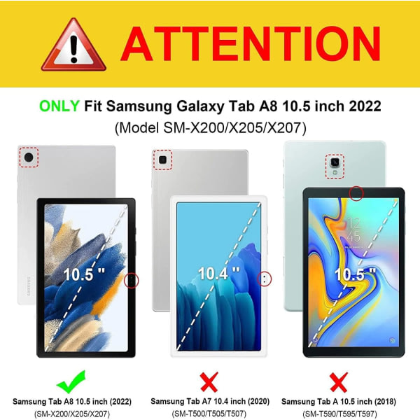 Samsung Galaxy Tab A8 10,5” 2021 (SM-X200/X205/X207) -näppäimistö