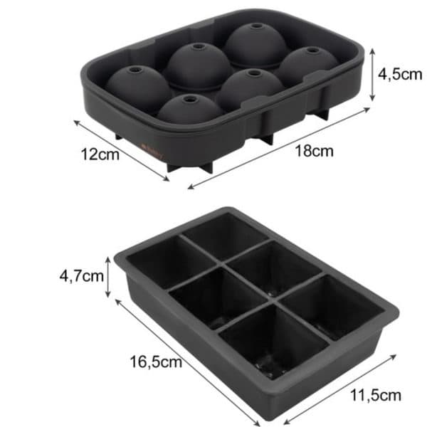 Isform Kugler & Kuber / Isterningebakke / Isbakke - 2-i-1