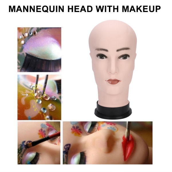 Mannequin Head Model PVC Hat Parykk Briller Viser Head Stand