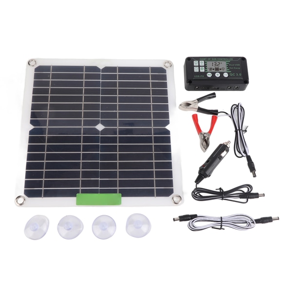 200W 12V bærbart solpanelsæt Monokrystallinsk solpanel med controller til cykling Bjergbestigning Vandreture Camping 100A