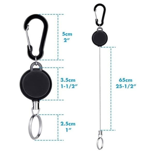 2-pack infällbar nyckelring med jojo-funktion och snöre
