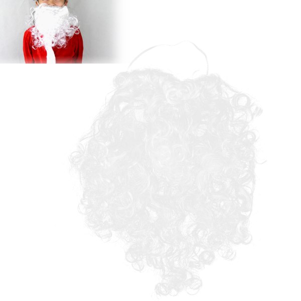 Hauska fake parta valkoinen säädettävä pitkä kihara joulupukin parta asusteet