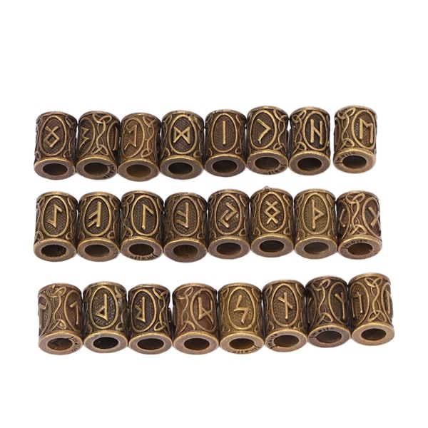 24 STK Hårskægperler Vintage Dreadlocks med stort hul Tubeperler til mænd Kvinder Hårdekoration 10 X 13 mm