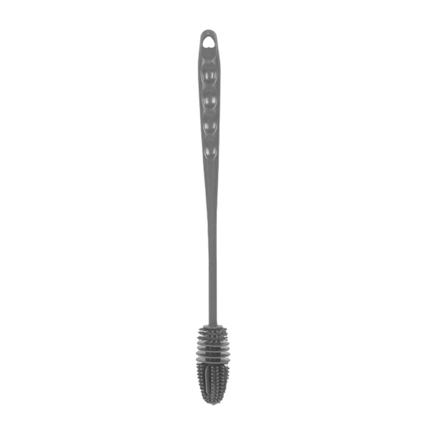 Silikonflaskborste med långt handtag för babyflaskor - Perfekt för hemmet - Grå Grey Long