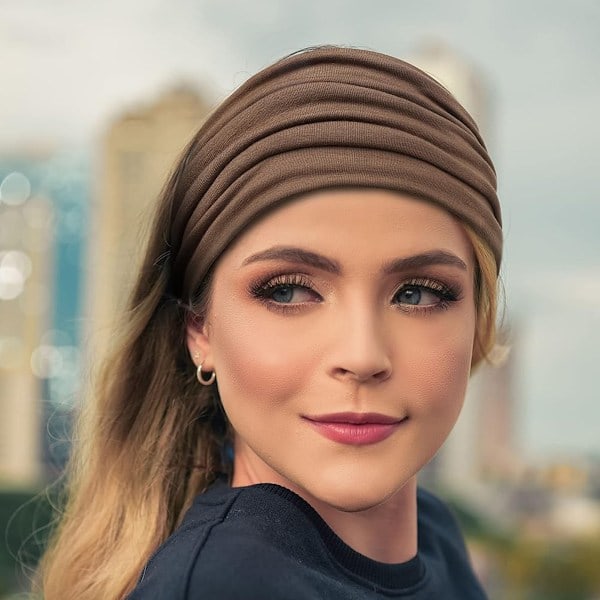 6-pak Breda Boho-Hodebånd for Kvinner Ekstra Store Turban Hodebånd Hårbånd Hårvridde Knuter Tilbehør for Hverdags Klær, Trening, Sminke, Spa, Yoga