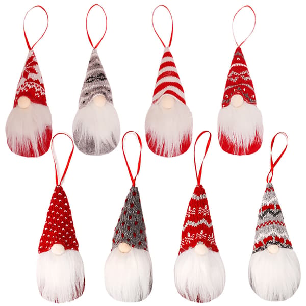 Julplyschtomte Pynt Dukker, 8 stk, 5,9\"