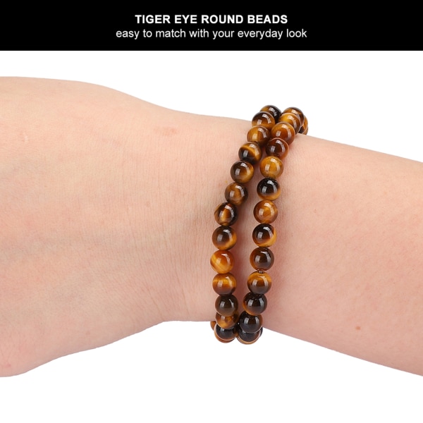 Natursten tigerøje runde perler DIY smykker armbåndsfremstillingsværktøj 6 mm 62 stk perler