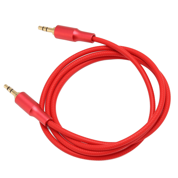 3,5 mm:n uros-uros-aux-kaapeli Professional Nylon Kudottu 3,5 mm stereoäänijohto kuulokkeille Autokaiutin 3,3 jalkaa punainen