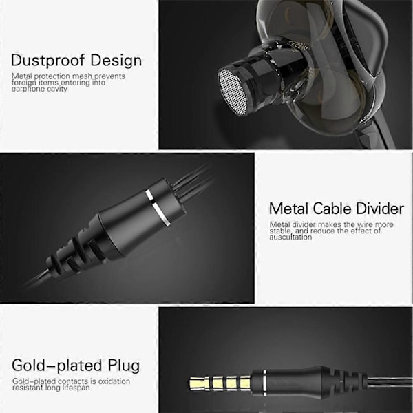 2X In-Ear Nappikuulokkeet Langalliset Kuulokkeet Basso Stereo Nappikuulokkeet Urheilu Langalliset Kuulokkeet Musiikki Headse.pa