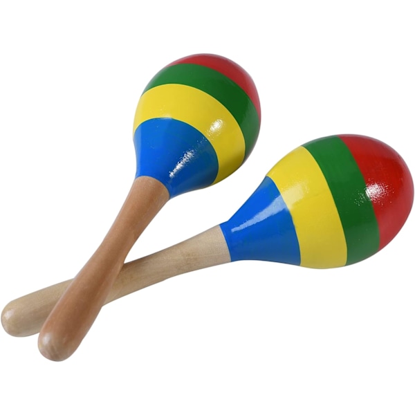 Maracas Hand Percussion Rattles, Trä Rumba Shaker Musikinstrument för Barn och Vuxna, Set med 2