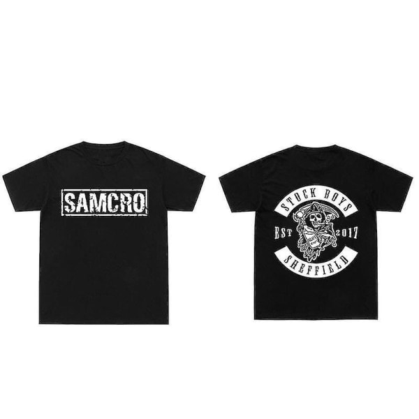 Sons Of Anarchy Samcro T-shirts med dubbelsidigt print Streetwear Män Kvinnor Harajuku Brand Design T-shirts Toppar Ny Sommar Lös T-shirt 06-Purple S