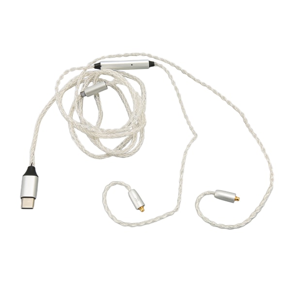 Type C til MMCX-kabeludskiftnings-hovedtelefonopgraderingsledning med mikrofon til SE215 SE315 SE535 SE846 til UE900 Hvid 3,9 fod