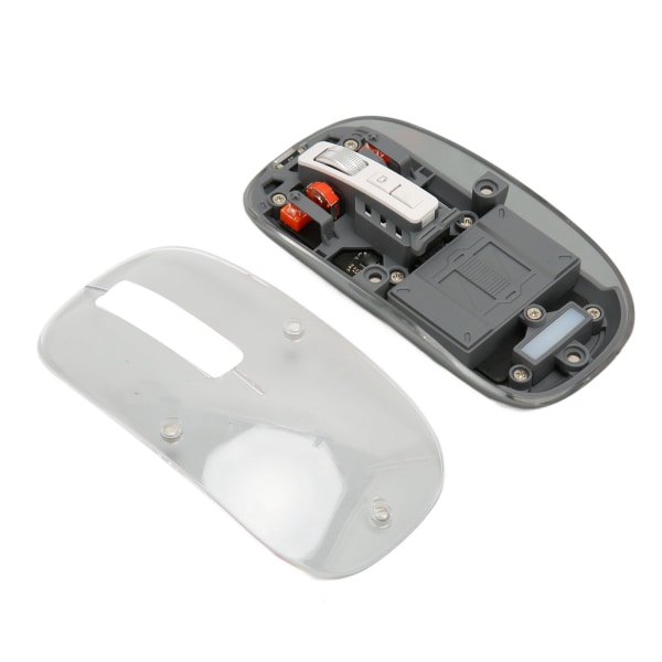 Trådlös Bluetooth 3-läge BT5.1 BT5.1 2,4 GHz mus Transparent genomskinlig mus Uppladdningsbar tyst mus för PC Bärbar bärbar dator Grå