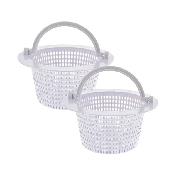 Replacement Pool Skimmer Baskets with Handle, 2-Pack - Above Ground Pool Thru Wall Skimmer