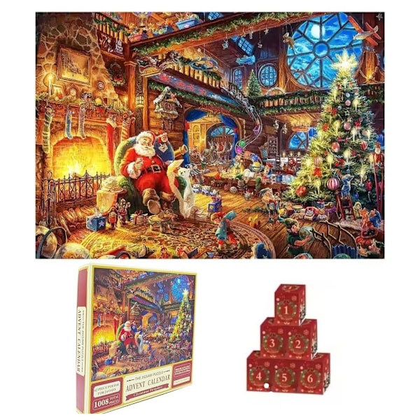 Puslespils-Julekalender 2024 - Julepuslespil med 1008 brikker MultiColor MultiColor 840