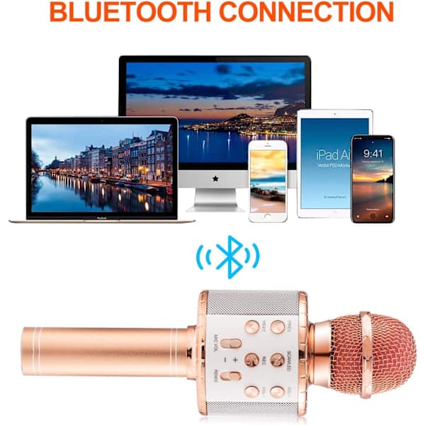 Paris Mikrofon til børn og voksne, trådløs Bluetooth-mikrofon