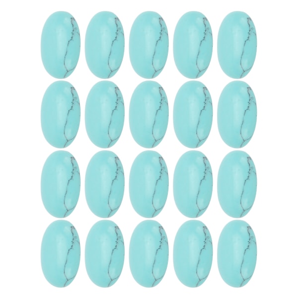 20st naturliga ovala cabochons med platt rygg 18x13 mm äggformade turkos för smycken att tillverka pärlor