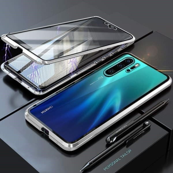 Huawei P30 Pro deksel med skjermbeskytter Sølv