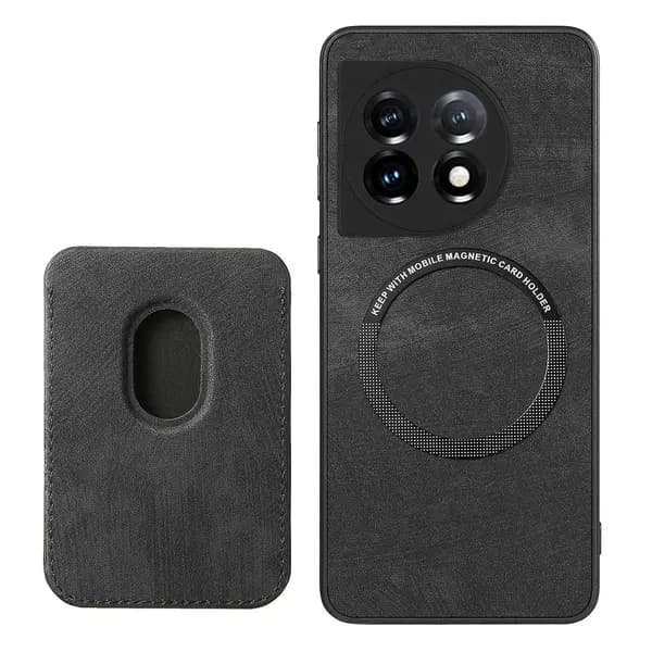 Magnetiskt plånboksfodral för OnePlus 12 5G - Perfekt Svart_MGF Black Black