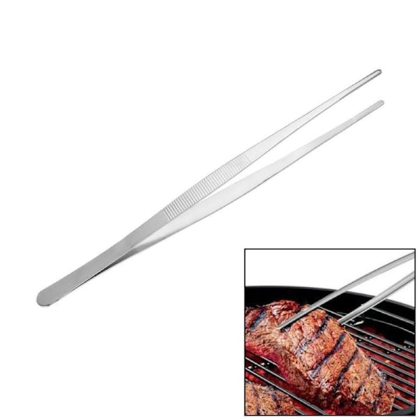 Madgrilltang Stål Churrasco Pincet Klip Buffet BBQ Restaurant Værktøj Ny Matches the image 18cm