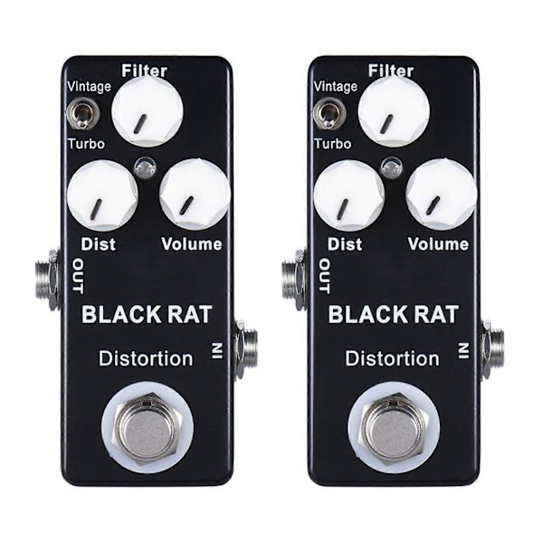 2X Sort RAT Distortion Mini Guitar Effekt Pedal.pa