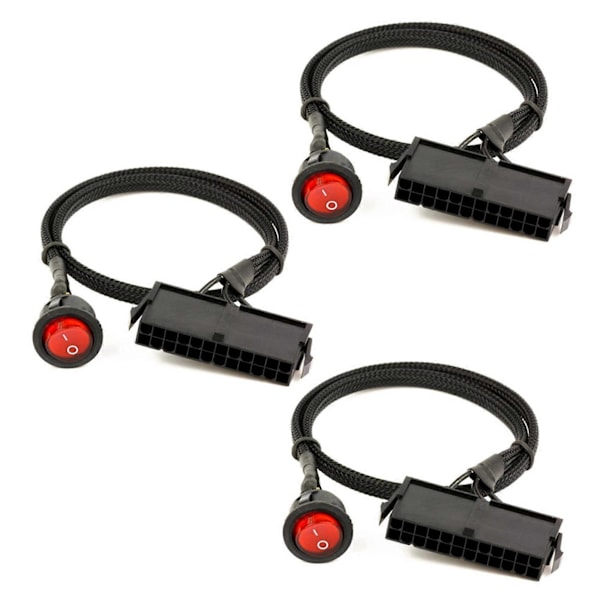 3X 24-nastainen naaras ATX PSU PC virtalähteen käynnistin testaus käynnistys jumper johto ON/OFF kytkimellä.pa