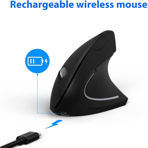 Ergonomisk Mus - 2.4G Vertikal Trådløs Mus til MacBook