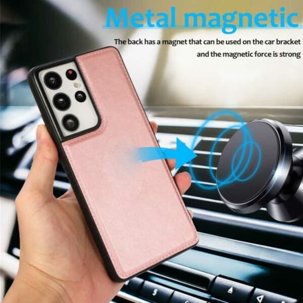Samsung Galaxy S23 Ultra 2-i-1 Magnetiskt Plånboksfodral Svart