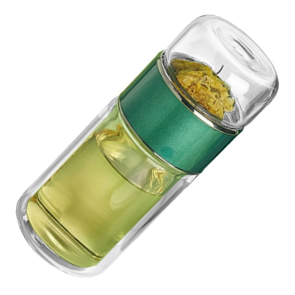 280 ml tevattenseparationskopp dubbelskiktsisolering Transparent teinfusionsflaska för dagligt grönt