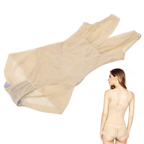 Supertynn magekontroll Body Shapewear Slanking Elastisk midje Trainer Girdle Bodysuit (Khaki)L