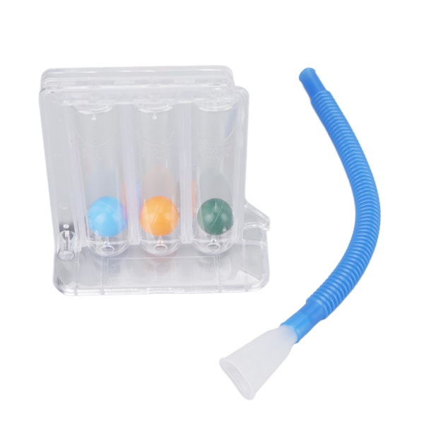 Puhalluspallon hengitysharjoitus, 3 värikästä palloa, pohjasuodatin, keuhkojen kapasiteetin harjoittelulaite