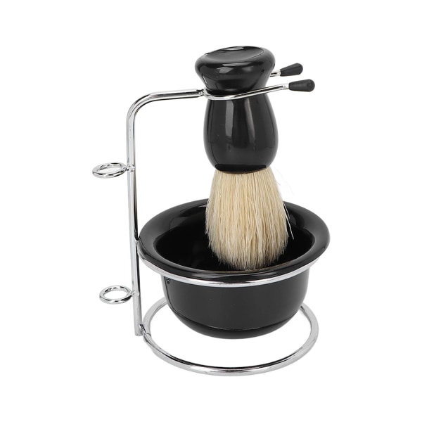 3 stk Profesjonell manuell barberbørstesett Skjeggbarberbørsteskål Sikkerhetsbarberstativsett